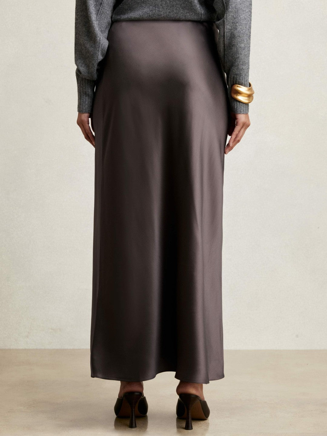 Reiss Popular Choice - Silk Slip Maxi Skirt in Mauve