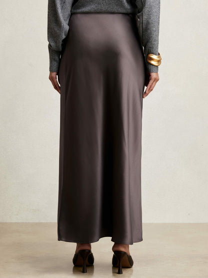 Reiss Popular Choice - Silk Slip Maxi Skirt in Mauve