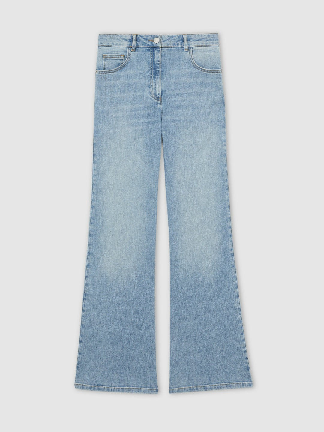 Reiss Sale - Petite Mid-Rise Flared Jeans in Light Blue