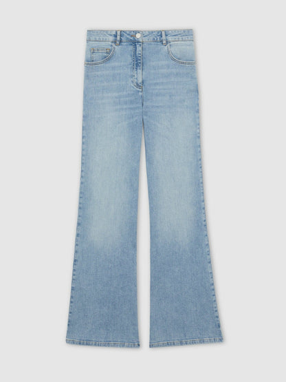 Reiss Sale - Petite Mid-Rise Flared Jeans in Light Blue