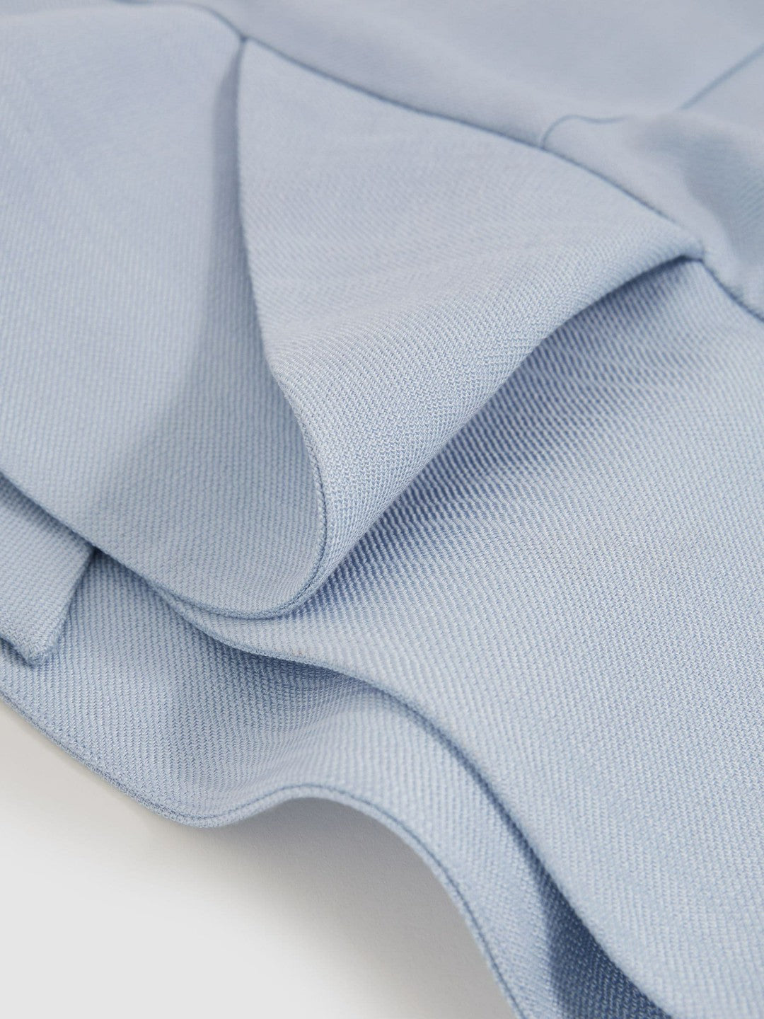 Reiss Structured Ruffle-Hem Mini Dress in Blue
