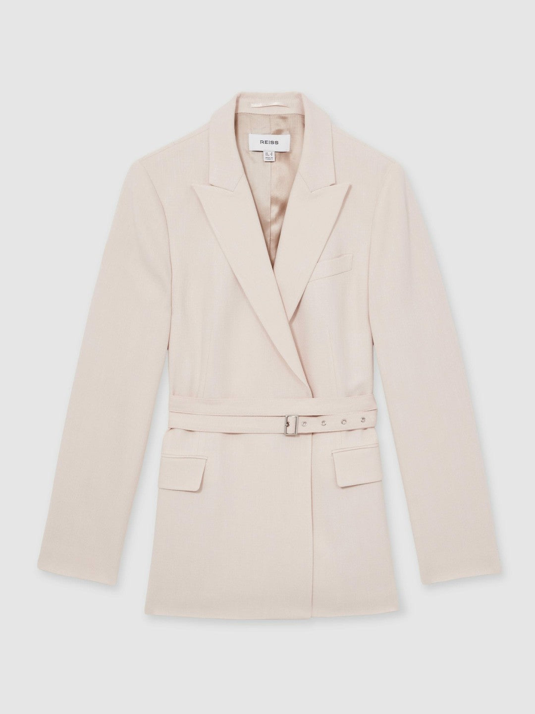Reiss Popular Choice - Single-Breasted Belted Suit Jacket in Pink