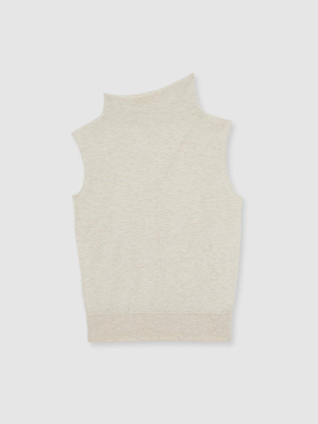 Reiss Wool Slouched Sleeveless Top in Stone Neutral
