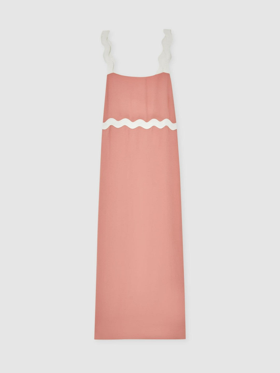 Reiss Wave-Trim Crepe Midi Dress in Pink