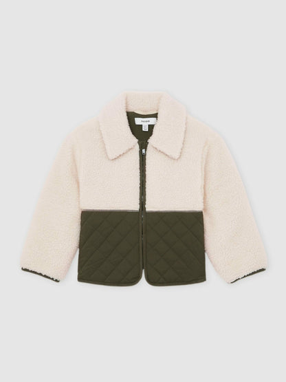 Reiss Value - 13-14 yrs Quilted Borg Jacket in Ecru