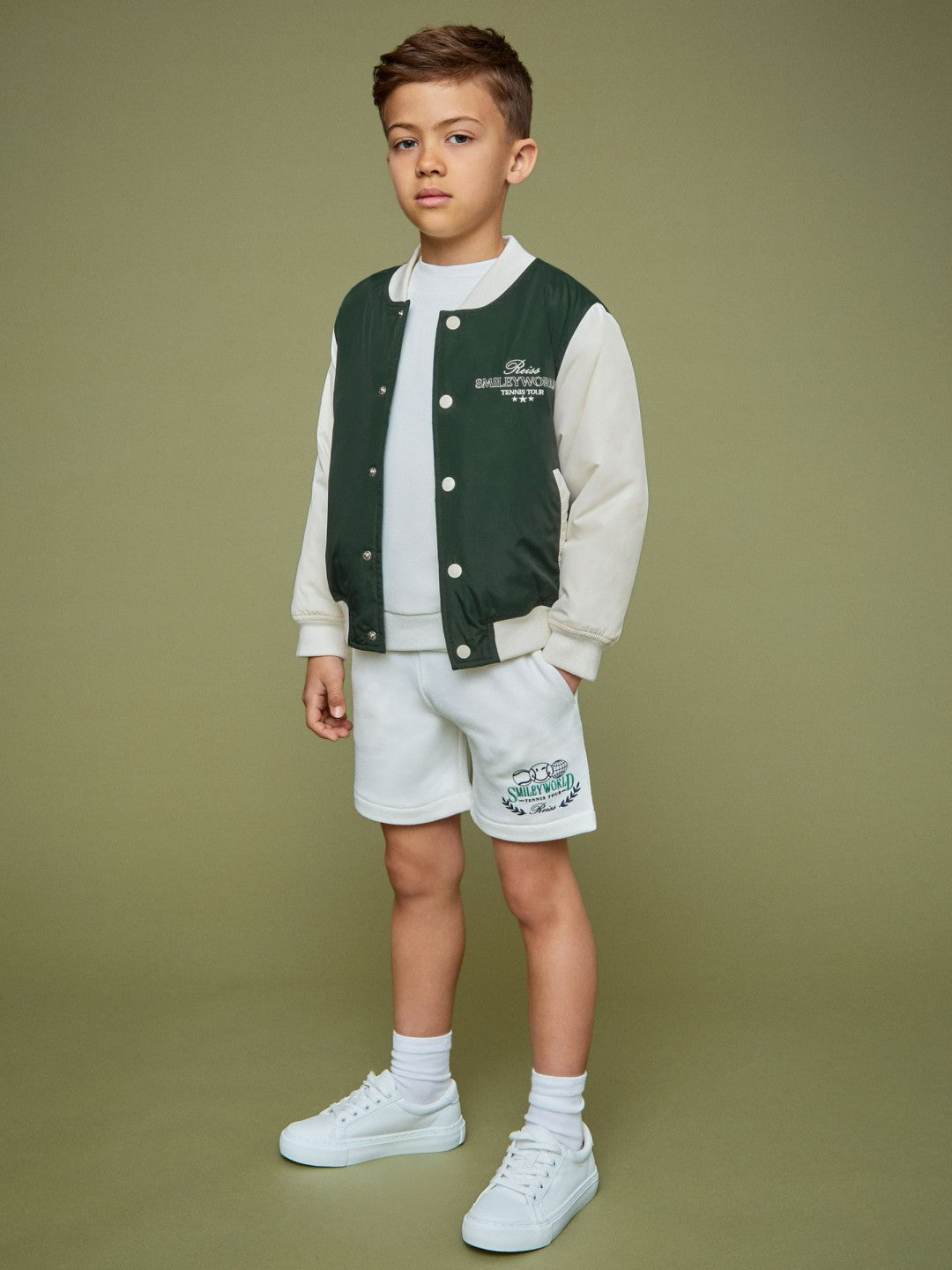 Reiss Sale - 3-9 yrs SmileyWorld Bomber Jacket in Dark Green