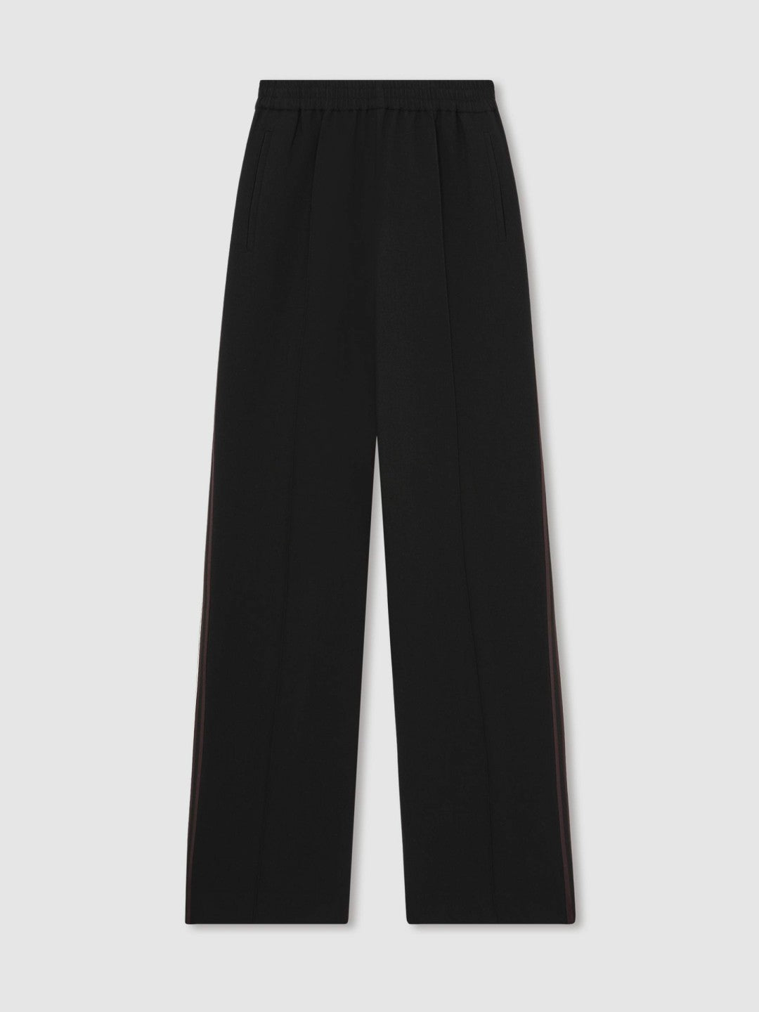 Reiss Petite Side-Stripe Wide-Leg Trousers in Black