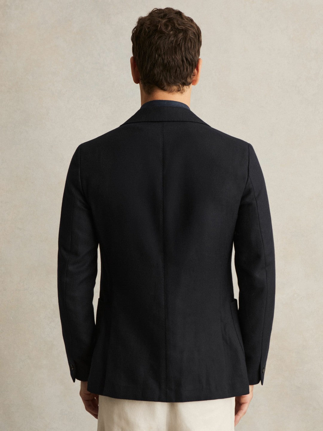 Reiss Popular Choice - Wool-Blend Single-Breasted Blazer Slim-Fit in Navy