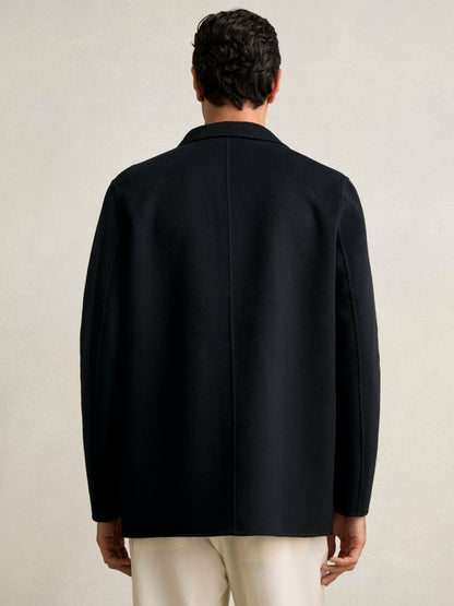 Reiss Value - Wool Blend Double Face Button Jacket in Navy