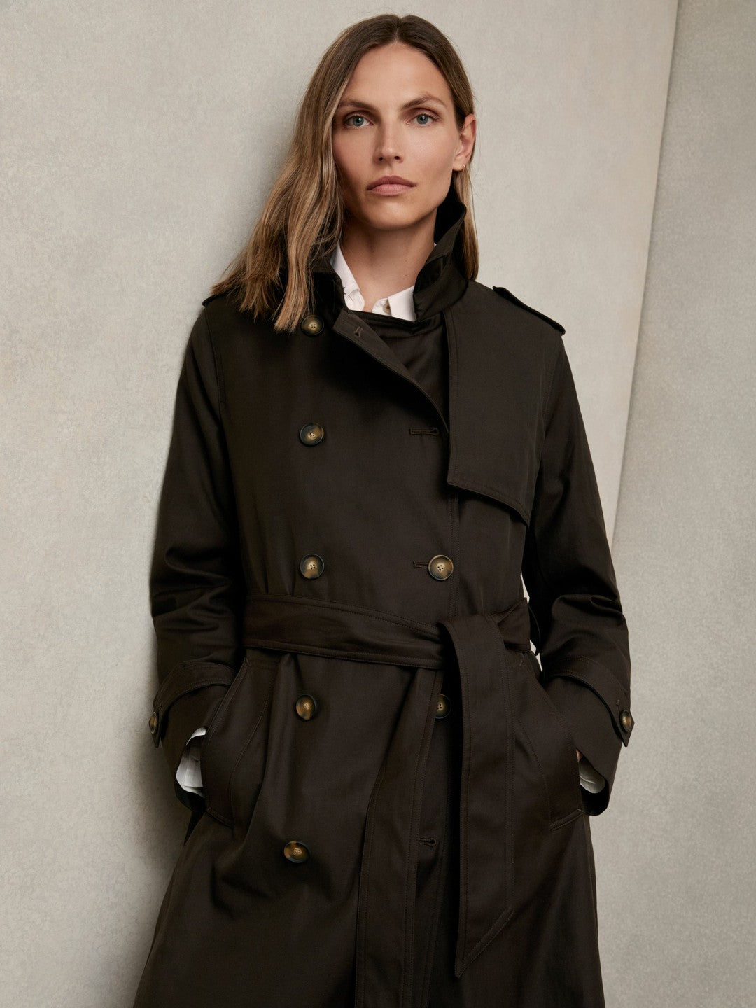 Reiss Deal - Petite Hooded Insert Trench Coat in Chocolate Brown