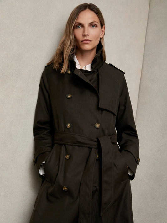 Reiss Deal - Petite Hooded Insert Trench Coat in Chocolate Brown