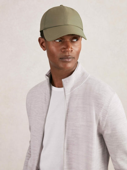 Reiss Best Seller - Embroidered-Logo Tech Baseball Cap in Sage Green