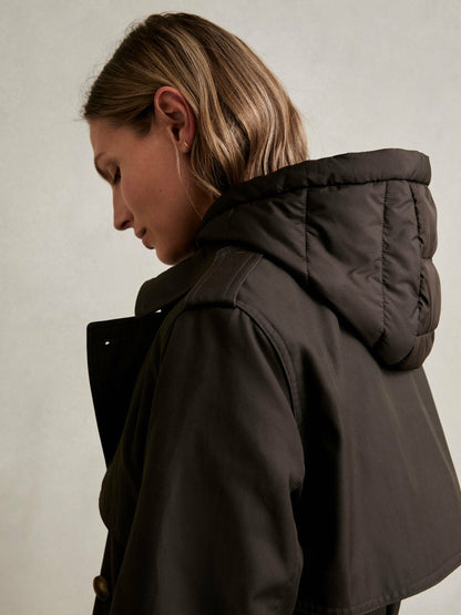 Reiss Value - Hooded Insert Trench Coat in Chocolate Brown
