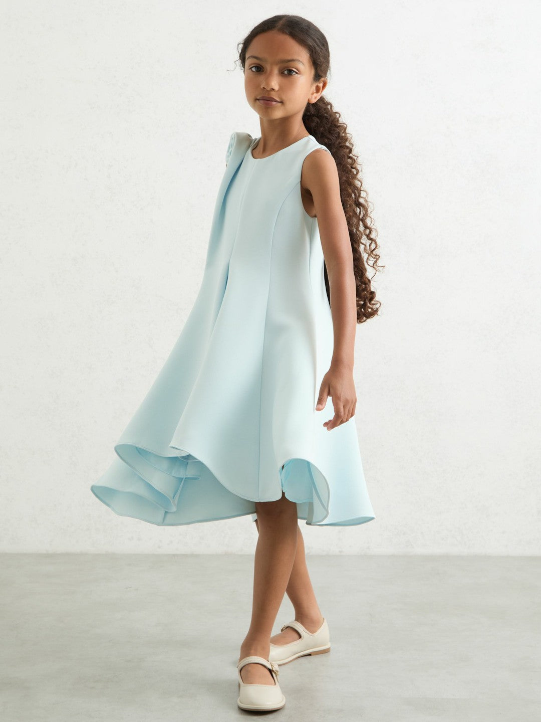 Reiss Deal - 13-14 yrs Flower-Detail Fit-And-Flare Dress in Blue