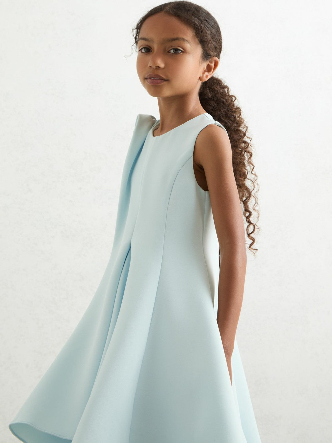 Reiss Deal - 13-14 yrs Flower-Detail Fit-And-Flare Dress in Blue