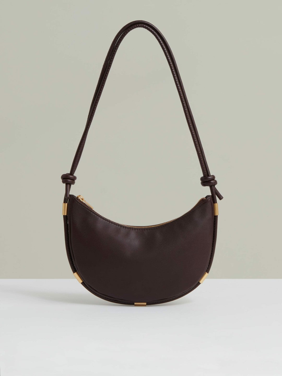 Reiss Savings - Leather Rope Strap Shoulder Bag in Oxblood