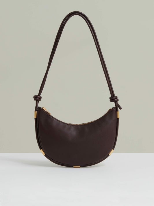 Reiss Savings - Leather Rope Strap Shoulder Bag in Oxblood