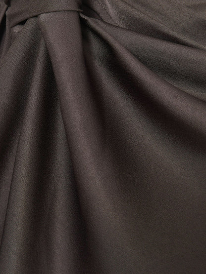 Reiss Satin Asymmetric Draped Midi Dress in Mauve