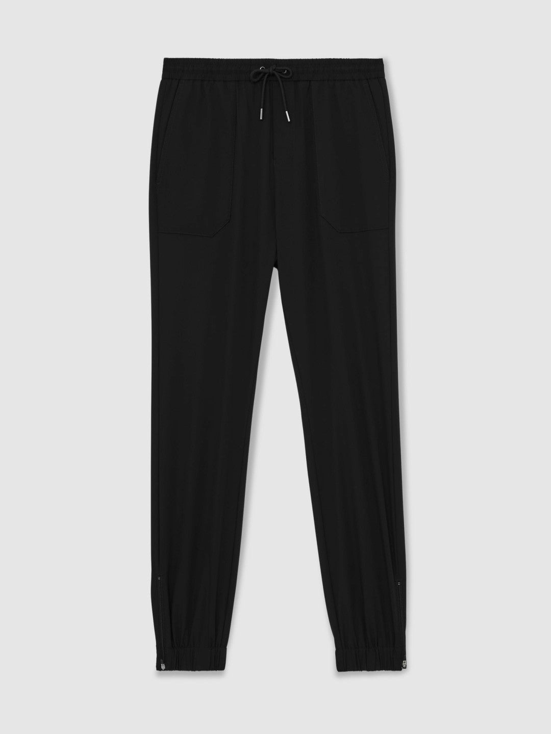 Reiss Offer - Drawstring Technical Cuffed Trousers in Black