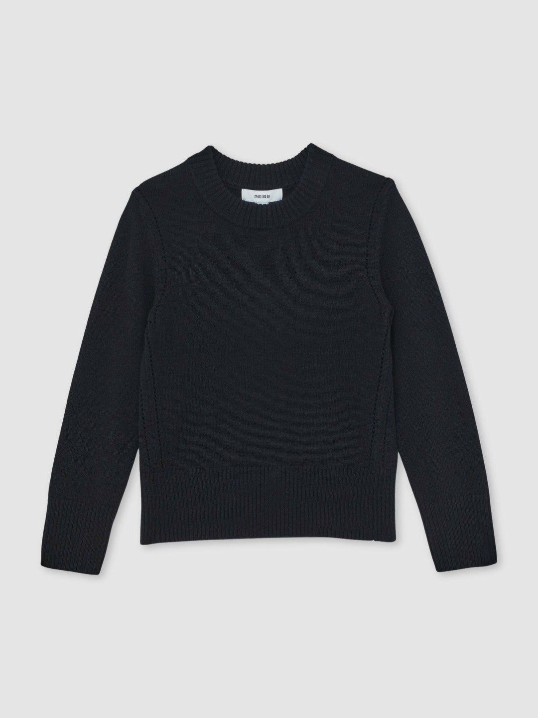 Reiss Popular Choice - 13-14 yrs Wool-Blend Open-Stitch Jumper with Cashmere in Navy