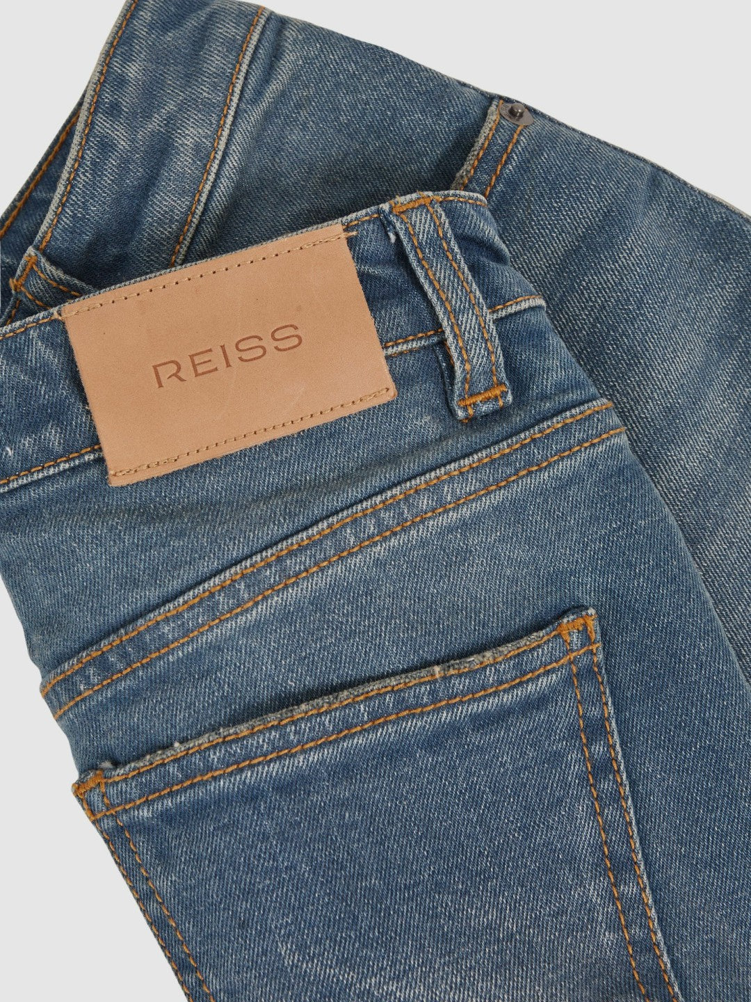 Reiss Best Seller - 9-13 yrs Straight-Leg Turn-Up Jeans in Blue