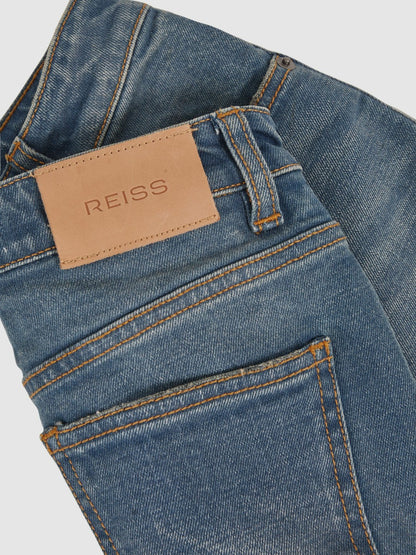 Reiss Best Seller - 9-13 yrs Straight-Leg Turn-Up Jeans in Blue
