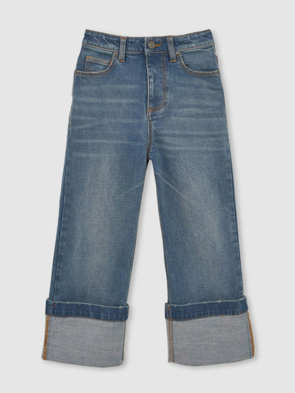 Reiss Deal - 3-9 yrs Straight-Leg Turn-Up Jeans in Blue