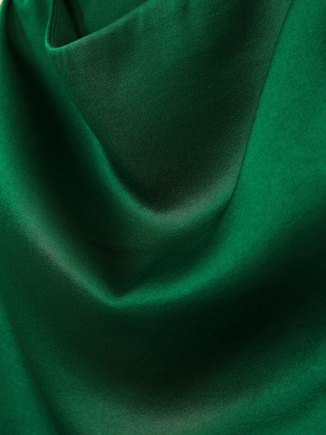 Reiss Satin Drape-Neck Layered Dress in Green