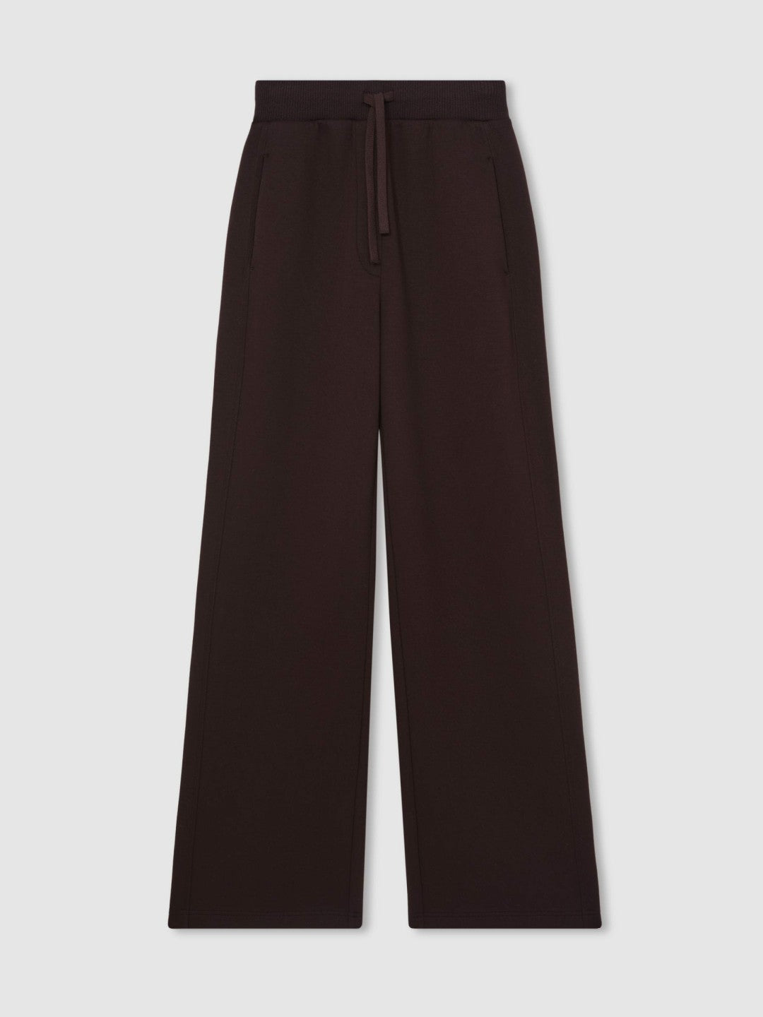Reiss Affordable - Petite Wide-Leg Interlock Drawstring Joggers in Plum