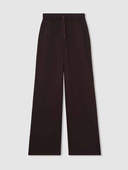 Reiss Affordable - Petite Wide-Leg Interlock Drawstring Joggers in Plum