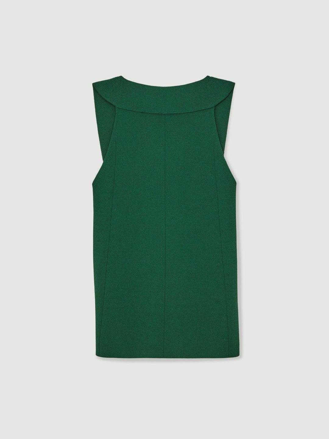 Reiss Low-Back Rib-Knit Vest in Green