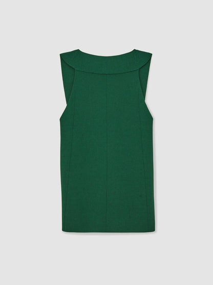 Reiss Low-Back Rib-Knit Vest in Green