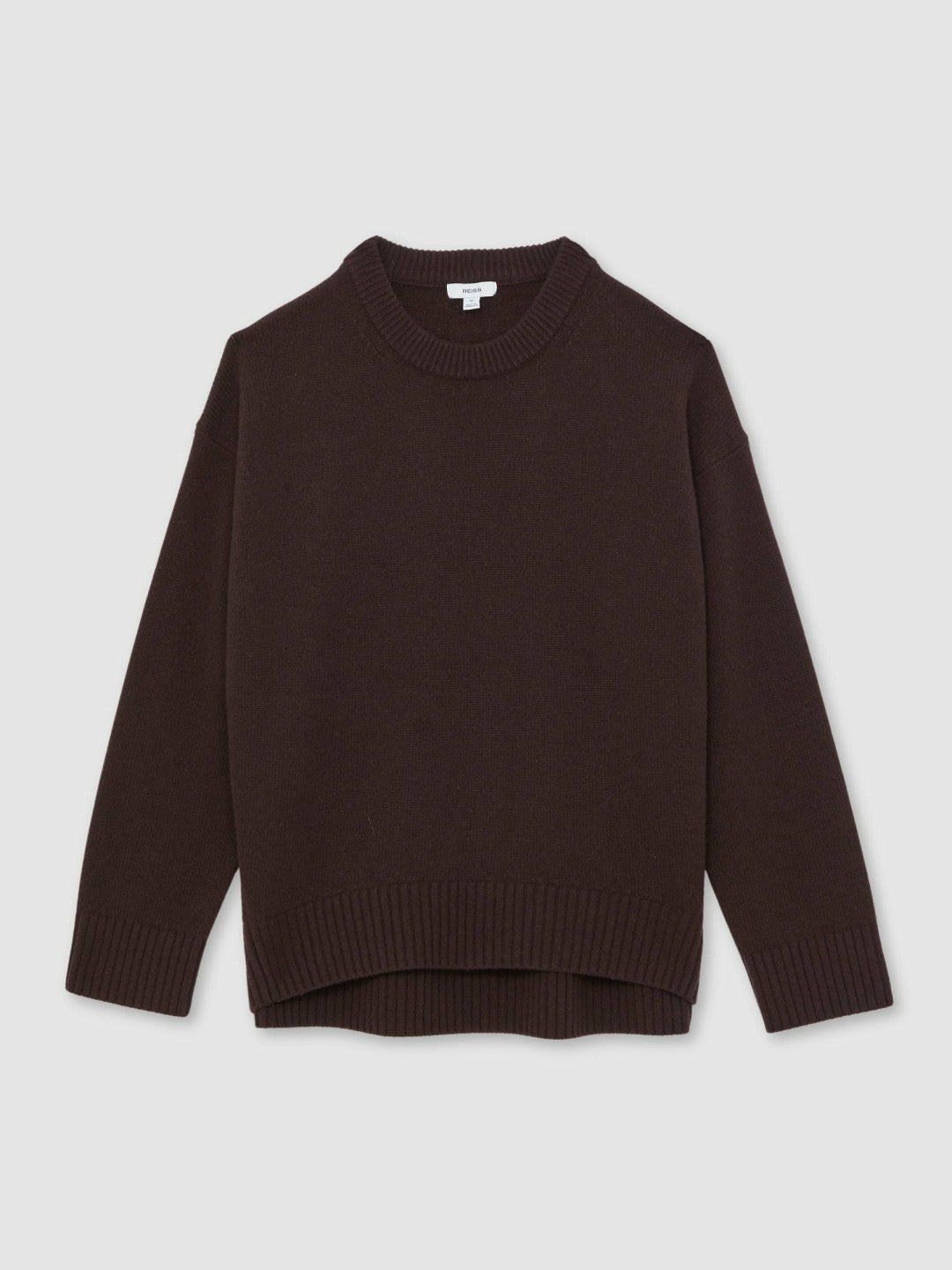 Reiss Value - Wool-Cashmere Crew-Neck Jumper in Plum