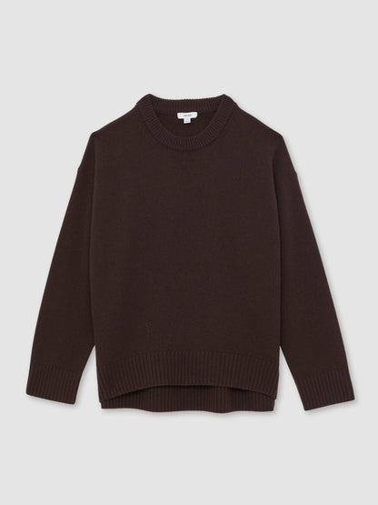 Reiss Value - Wool-Cashmere Crew-Neck Jumper in Plum