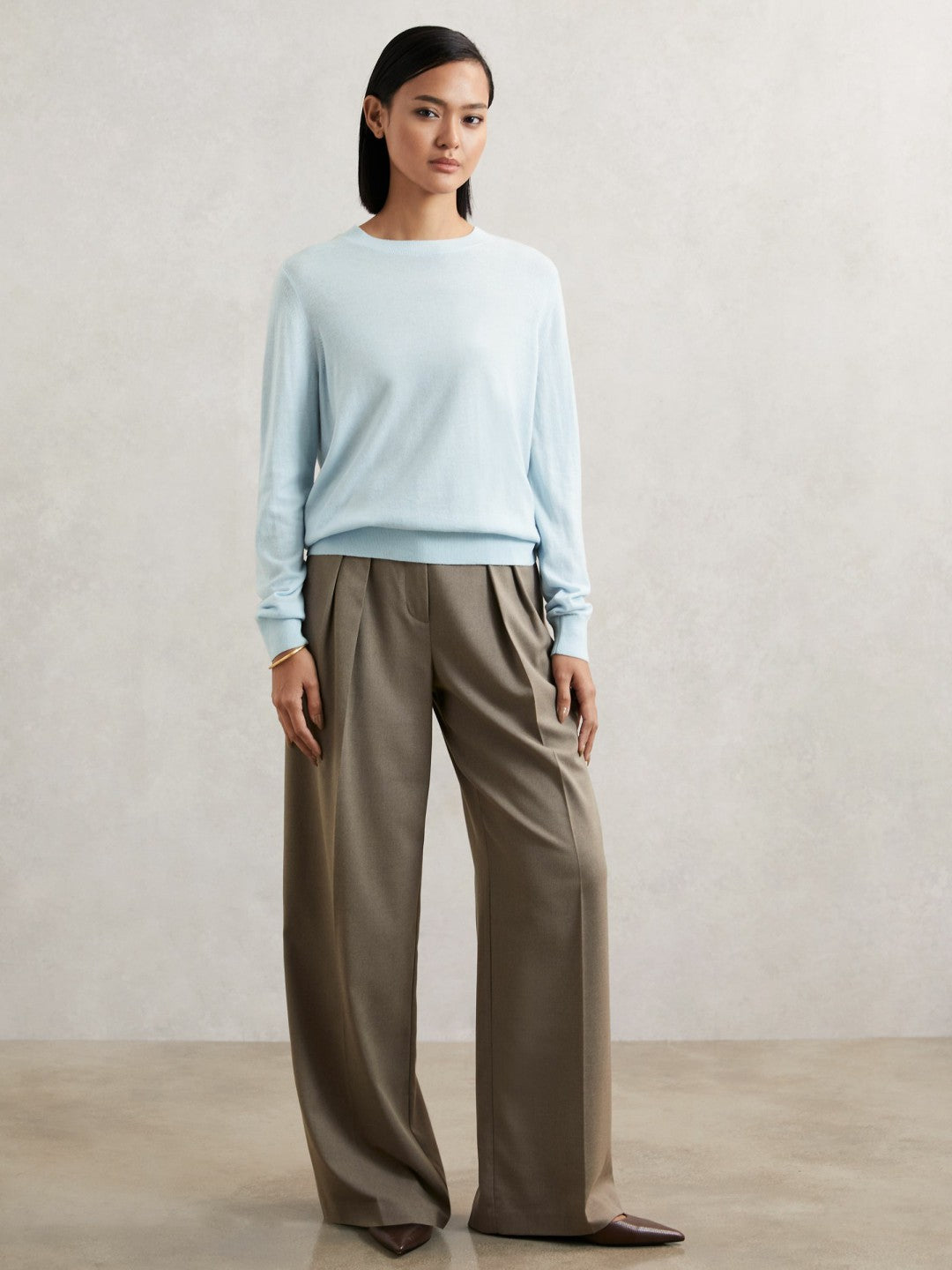 Reiss Featured - Merino Wool Crew-Neck Jumper in Blue
