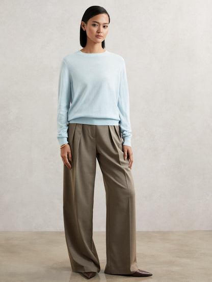 Reiss Featured - Merino Wool Crew-Neck Jumper in Blue