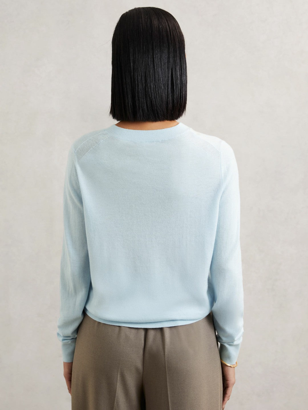 Reiss Featured - Merino Wool Crew-Neck Jumper in Blue