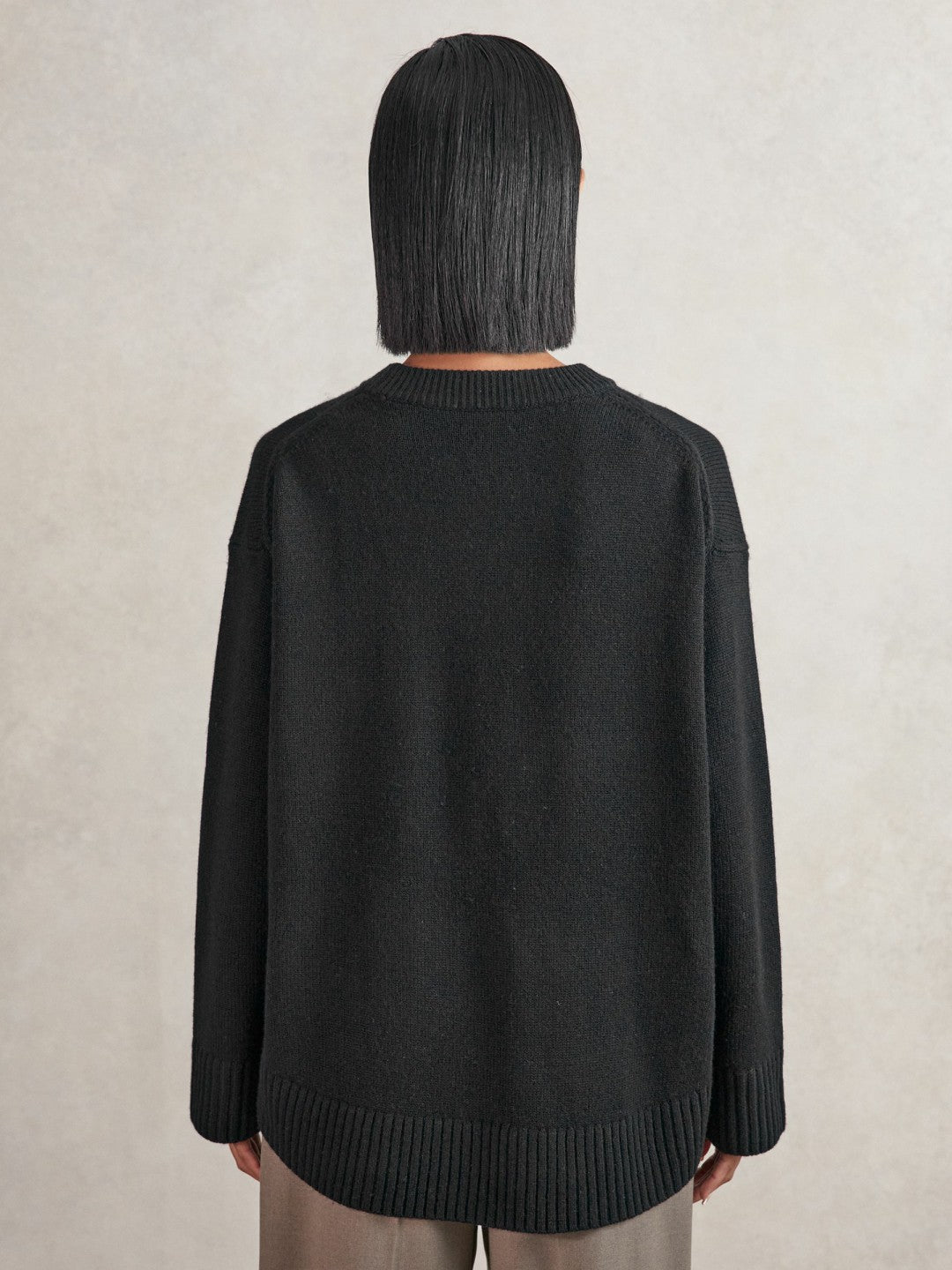 Reiss Popular Choice - Wool-Cashmere Crew-Neck Jumper in Black