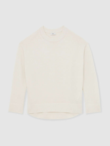 Reiss Offer - Wool-Cashmere Crew-Neck Jumper in Cream