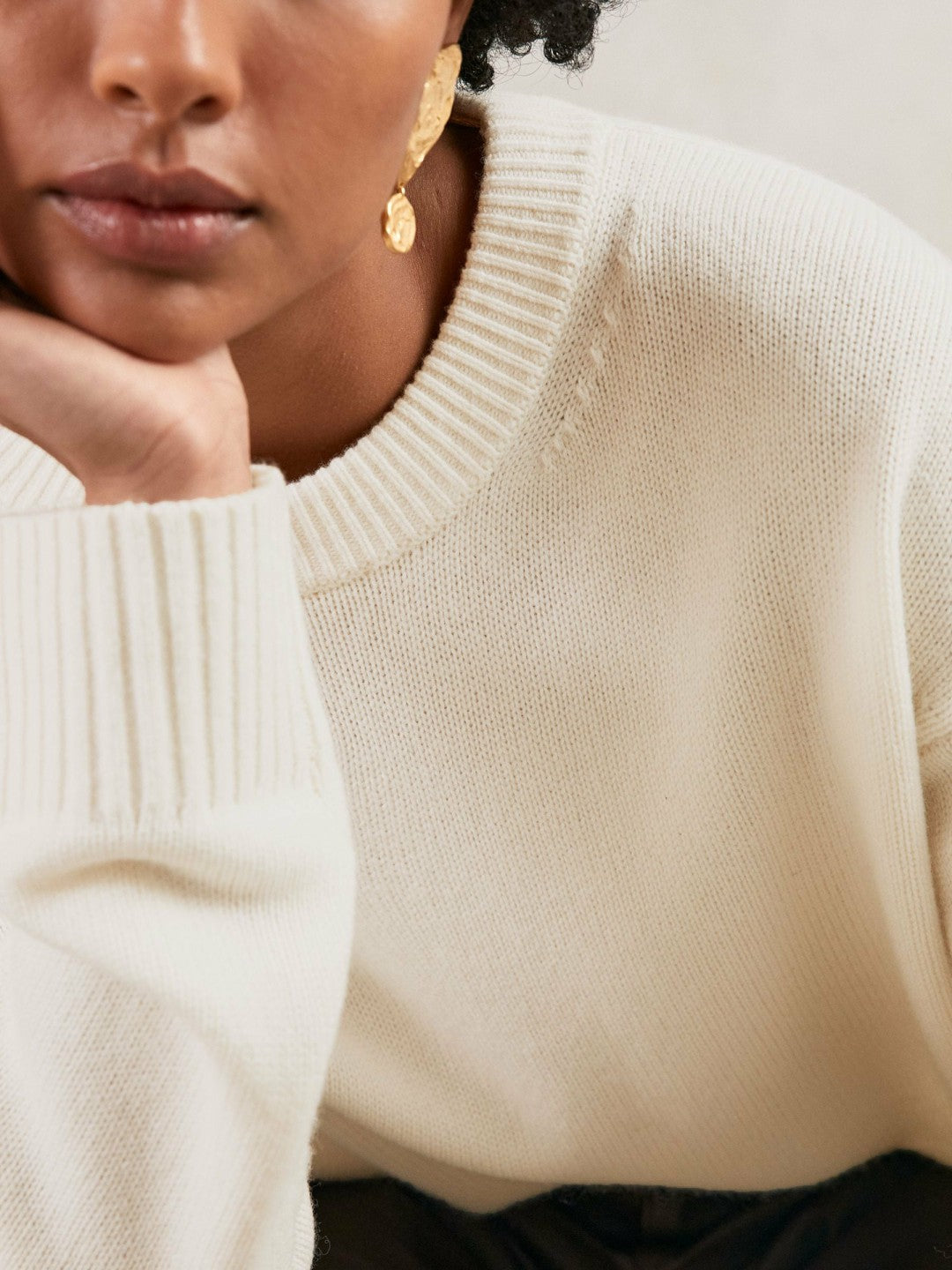 Reiss Offer - Wool-Cashmere Crew-Neck Jumper in Cream