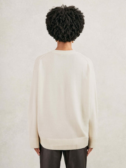 Reiss Offer - Wool-Cashmere Crew-Neck Jumper in Cream