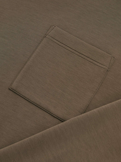 Reiss Savings - Interlock Jersey Funnel Neck Sweatshirt in Khaki Green
