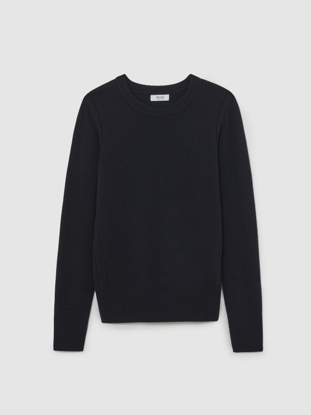 Reiss Savings - Wool-Blend Open-Stitch Jumper with Cashmere in Navy