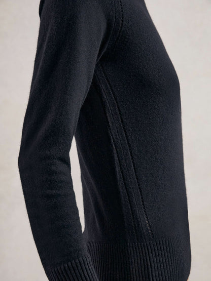 Reiss Savings - Wool-Blend Open-Stitch Jumper with Cashmere in Navy