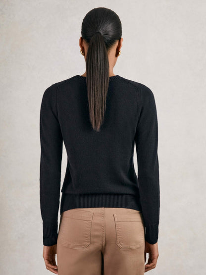 Reiss Savings - Wool-Blend Open-Stitch Jumper with Cashmere in Navy
