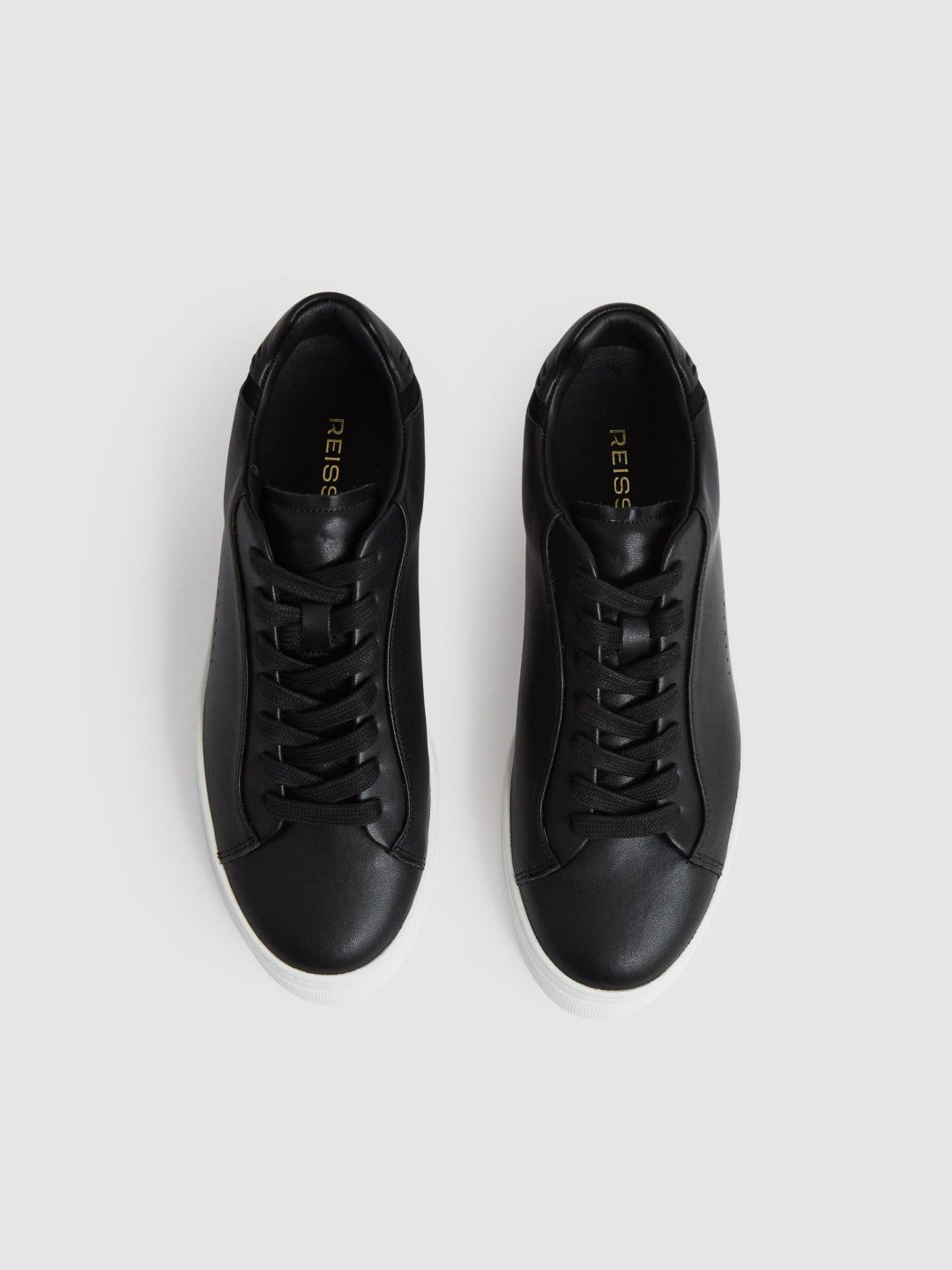 Reiss Best Seller - Leather Low-Top Trainers in Black