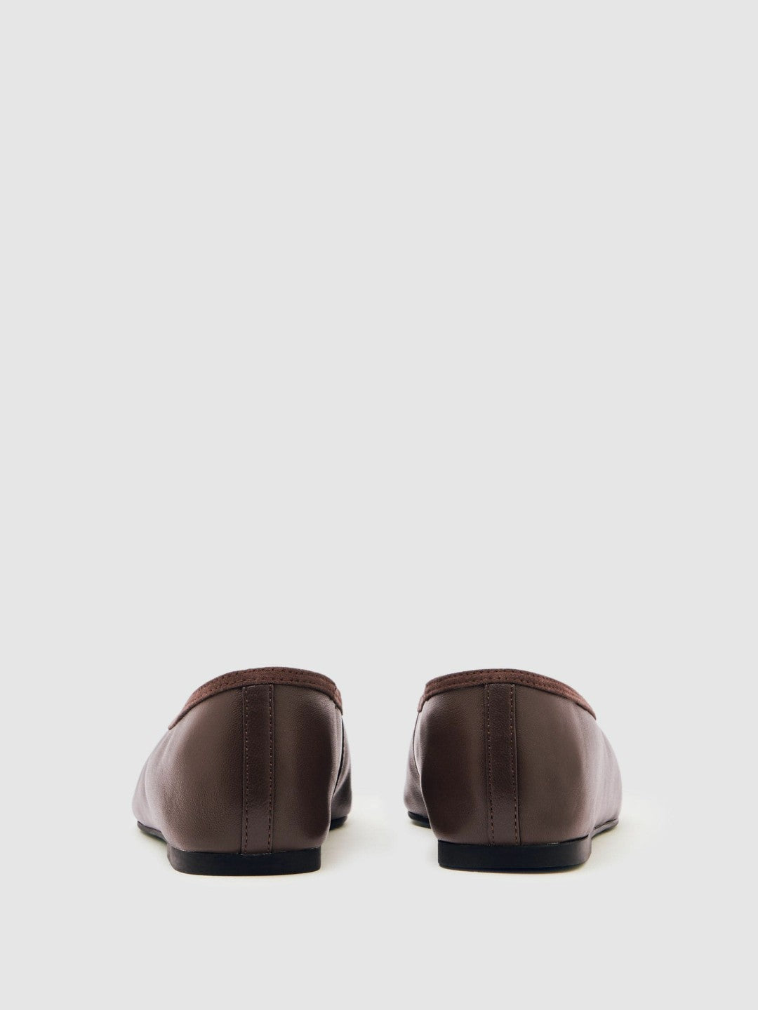 Reiss Deal - Nappa Leather Ballet Flats in Brown