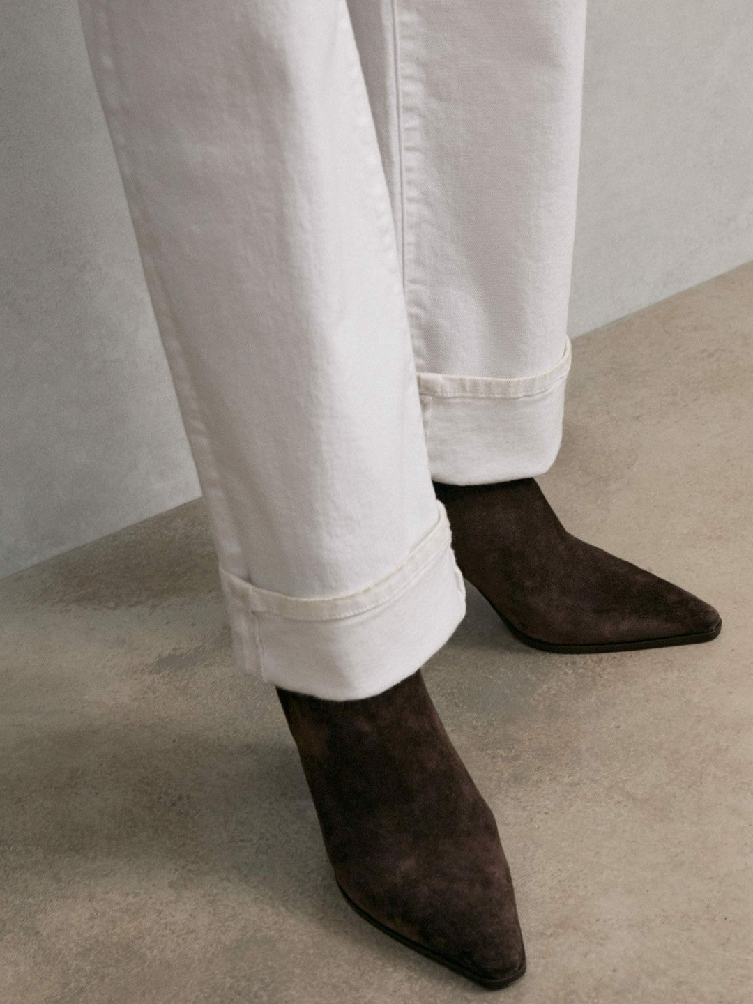 Reiss Offer - Suede Block-Heel Ankle Boots in Chocolate