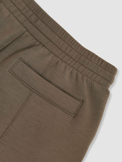 Reiss Featured - Modal-Blend Interlock Wide-Leg Joggers in Khaki Green