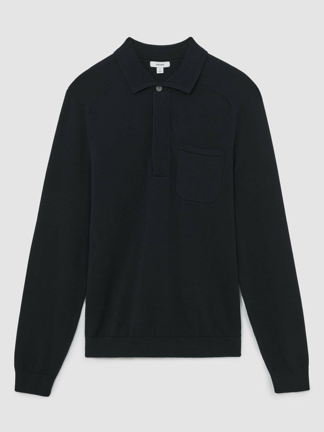 Reiss Offer - Cotton Concealed Placket Polo Shirt in Navy